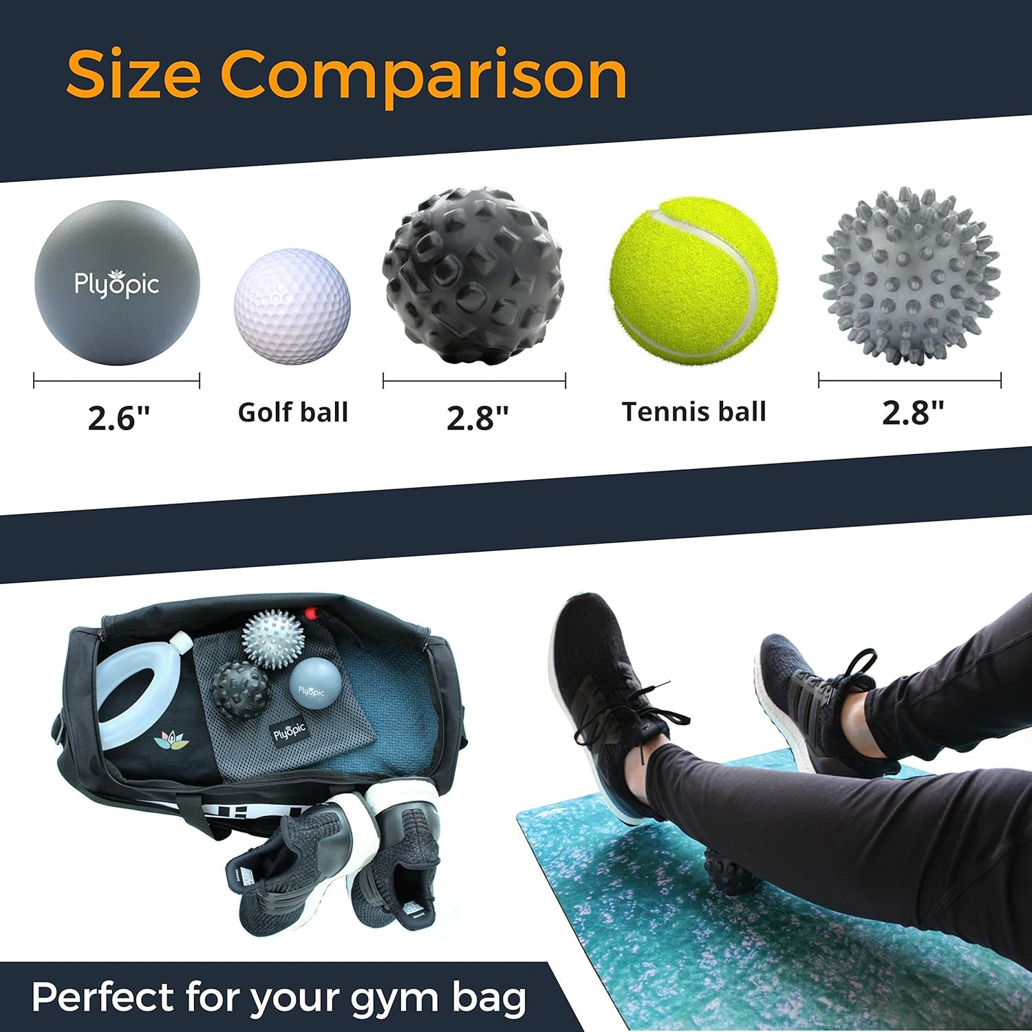 . Massage Ball Set - for Deep Tissue Muscle Recovery, Myofascial Release, Trigger Point Therapy, Mobility, Plantar Fasciitis Relief - Eliminate Muscle Pain and Tension in Your Back Neck Foot