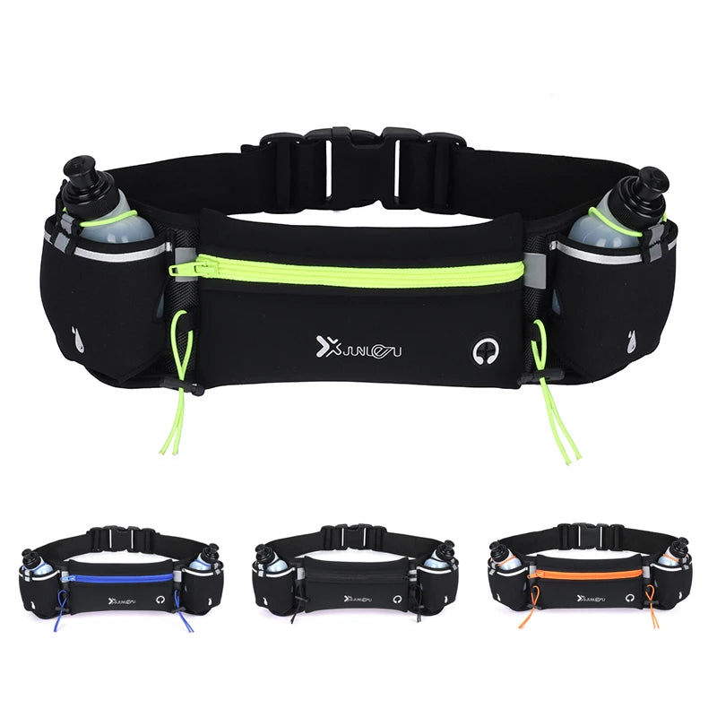 Trail Running Waist Pack with Dual Pockets for Phone and Water Bottle