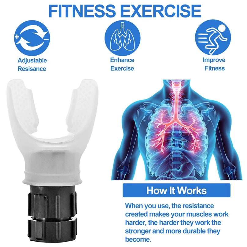 Adjustable Breathing Trainer for Increasing Lung Capacity and Respiratory Fitness